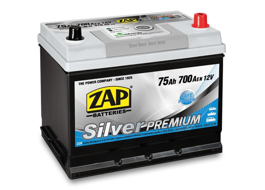 ZAP 575 50 Starterbatterie ZAP Silver Premium 12V 75Ah 700(EN) R+ 57550: Kaufen Sie zu einem guten Preis in Polen bei 2407.PL!