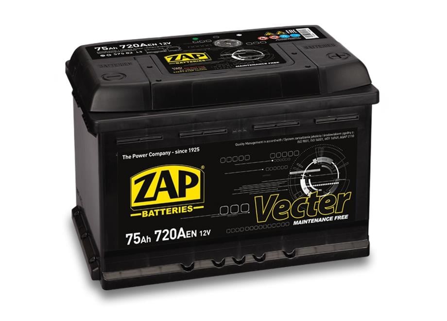 ZAP 575 82 Battery ZAP Vecter 12V 75Ah 720(EN) R+ 57582: Buy near me at 2407.PL in Poland at an Affordable price!