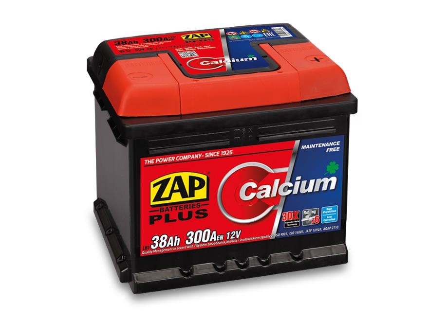 ZAP 538 58 Battery ZAP Calcium Plus 12V 38Ah 300(EN) R+ 53858: Buy near me at 2407.PL in Poland at an Affordable price!