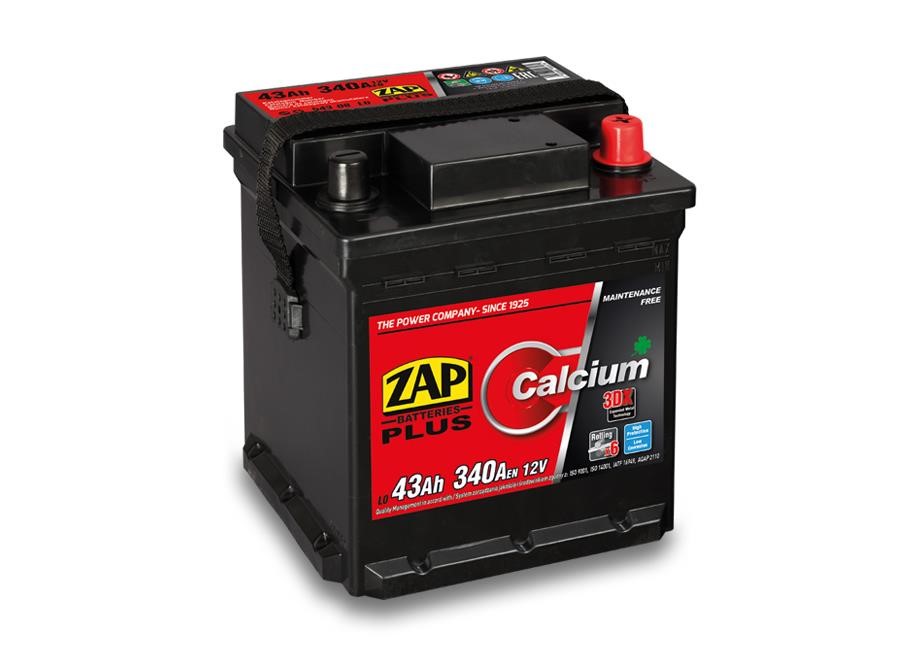 ZAP 543 08 Battery ZAP Calcium Plus 12V 43Ah 340(EN) R+ 54308: Buy near me in Poland at 2407.PL - Good price!