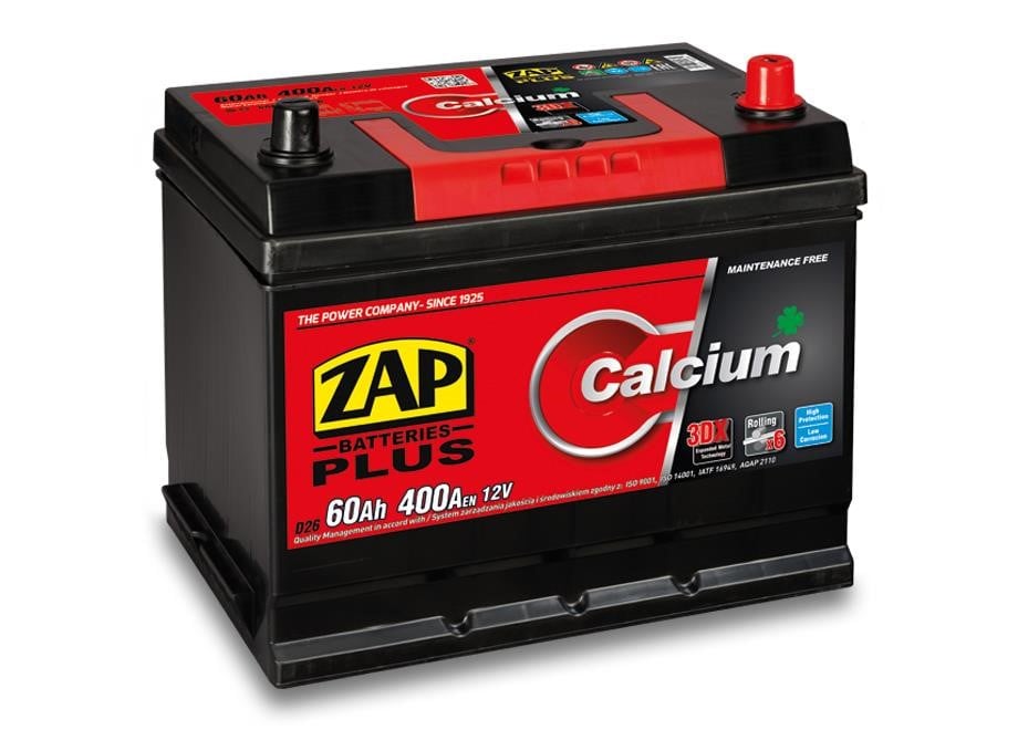 ZAP 560 48 Starterbatterie ZAP Calcium Plus 12V 60Ah 400(EN) R+ 56048: Kaufen Sie zu einem guten Preis in Polen bei 2407.PL!