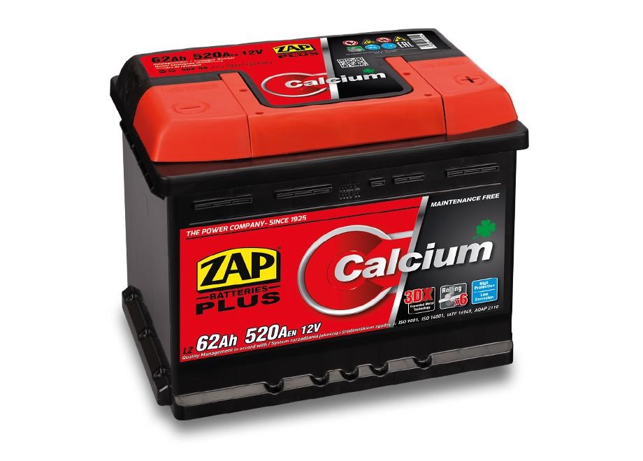ZAP 562 59 Battery ZAP Calcium Plus 12V 62Ah 520(EN) R+ 56259: Buy near me in Poland at 2407.PL - Good price!