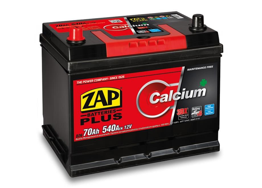 ZAP 570 24 Akumulator ZAP Calcium Plus 12V 70Ah 540(EN) P+ 57024: Dobra cena w Polsce na 2407.PL - Kup Teraz!