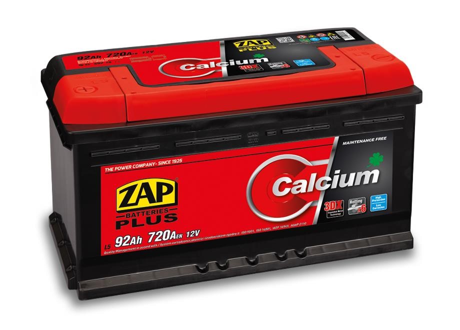 ZAP 592 18 Battery ZAP Calcium Plus 12V 92Ah 720(EN) R+ 59218: Buy near me in Poland at 2407.PL - Good price!