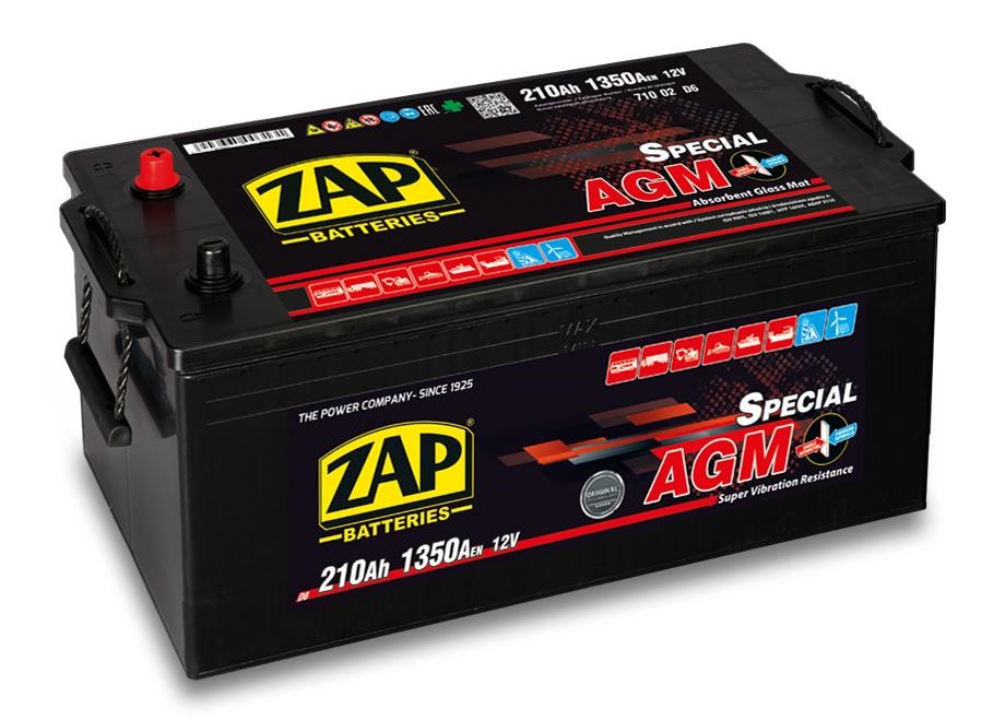 ZAP 710 02 Battery ZAP AGM Special Truck 12V 210Ah 1350(EN) Lateral, L+ 71002: Buy near me in Poland at 2407.PL - Good price!