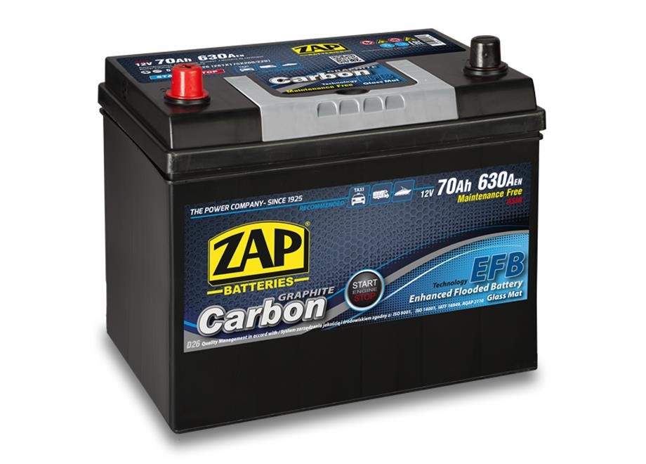 ZAP 570 47 Battery ZAP Carbon 12V 70Ah 630(EN) R+ 57047: Buy near me at 2407.PL in Poland at an Affordable price!