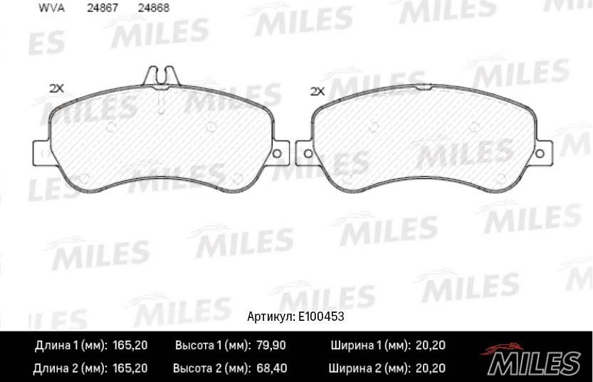 Miles E100453 Brake Pad Set, disc brake E100453: Buy near me in Poland at 2407.PL - Good price!