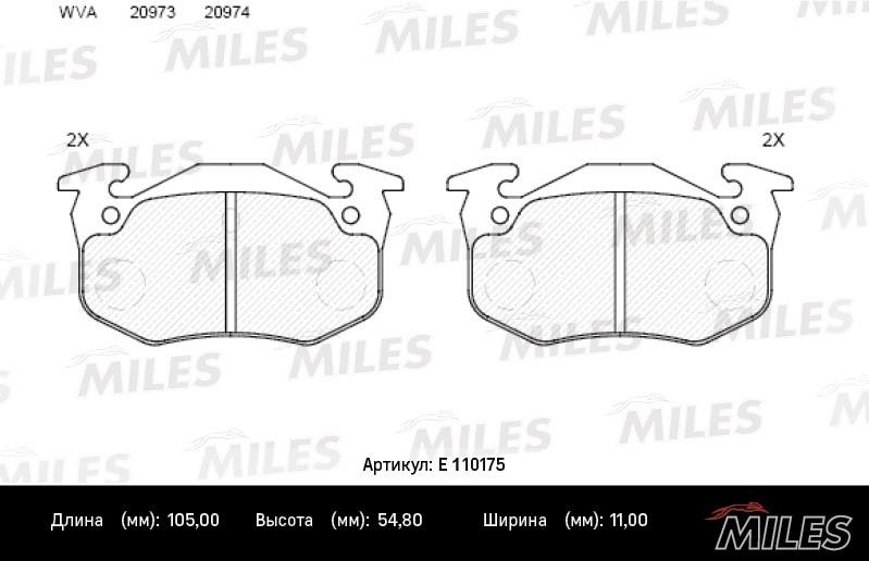 Miles E110175 Disc brake pad set E110175: Buy near me in Poland at 2407.PL - Good price!