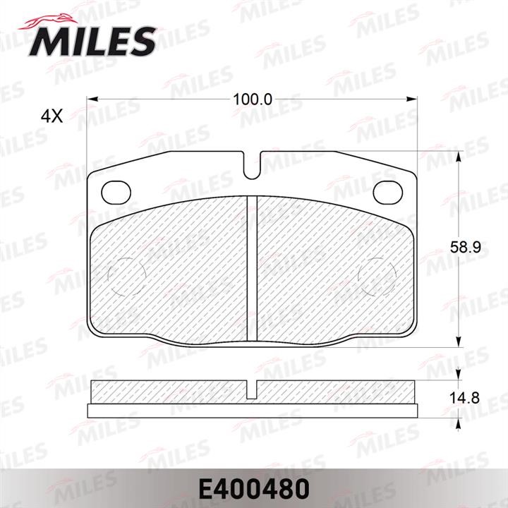 Miles E400480 Тормозные колодки дисковые, комплект E400480: Отличная цена - Купить в Польше на 2407.PL!
