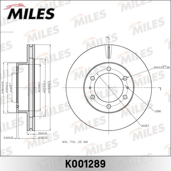 Miles K001289 Innenbelüftete Bremsscheibe vorne K001289: Kaufen Sie zu einem guten Preis in Polen bei 2407.PL!