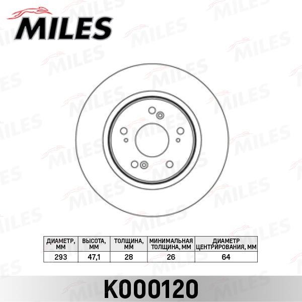 Miles K000120 Innenbelüftete Bremsscheibe vorne K000120: Kaufen Sie zu einem guten Preis in Polen bei 2407.PL!
