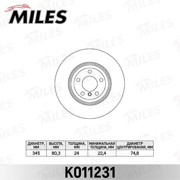 Miles K011231 Hintere belüftete Bremsscheibe K011231: Kaufen Sie zu einem guten Preis in Polen bei 2407.PL!