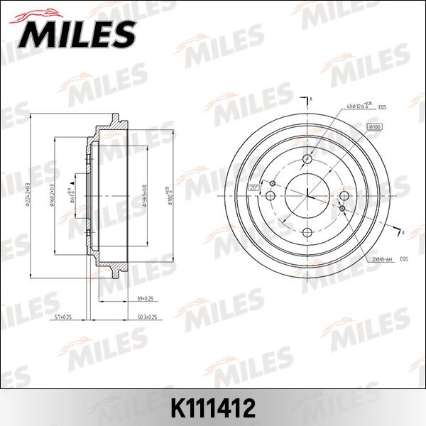 Miles K111412 Brake drum K111412: Buy near me in Poland at 2407.PL - Good price!