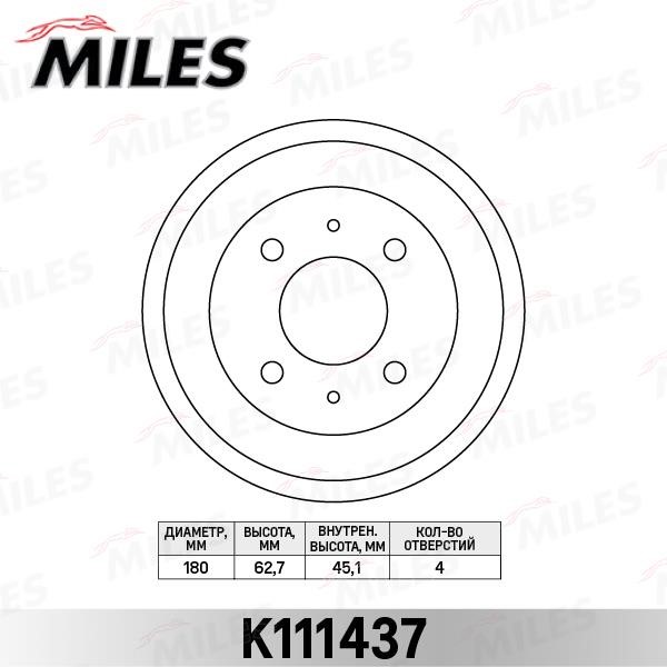 Miles K111437 Bremstrommel K111437: Kaufen Sie zu einem guten Preis in Polen bei 2407.PL!