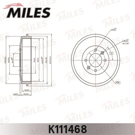 Miles K111468 Brake drum K111468: Buy near me in Poland at 2407.PL - Good price!
