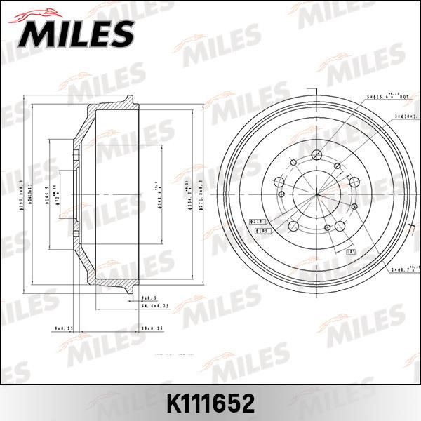 Miles K111652 Тормозной барабан K111652: Купить в Польше - Отличная цена на 2407.PL!