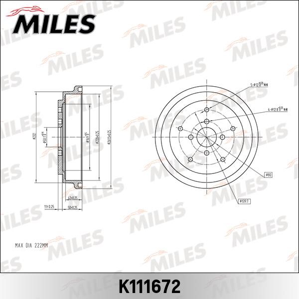 Miles K111672 Brake drum K111672: Buy near me in Poland at 2407.PL - Good price!