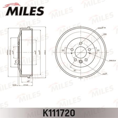 Miles K111720 Тормозной барабан K111720: Отличная цена - Купить в Польше на 2407.PL!