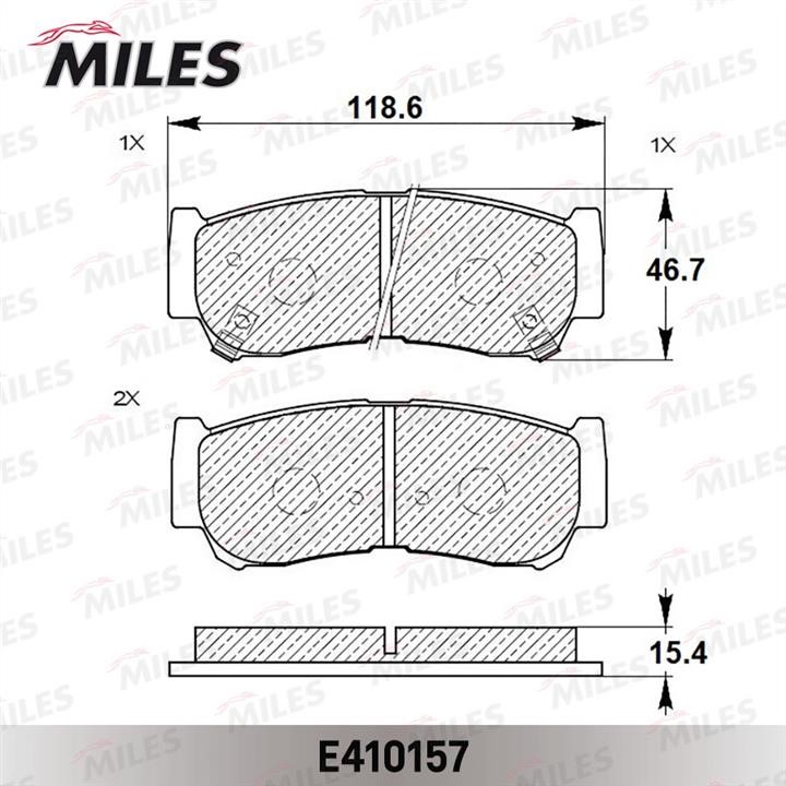 Miles E410157 Brake Pad Set, disc brake E410157: Buy near me in Poland at 2407.PL - Good price!