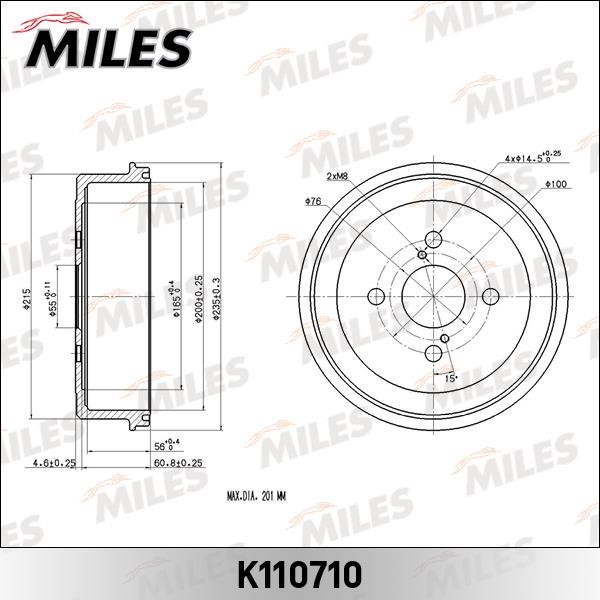 Miles K110710 Bremstrommel K110710: Kaufen Sie zu einem guten Preis in Polen bei 2407.PL!