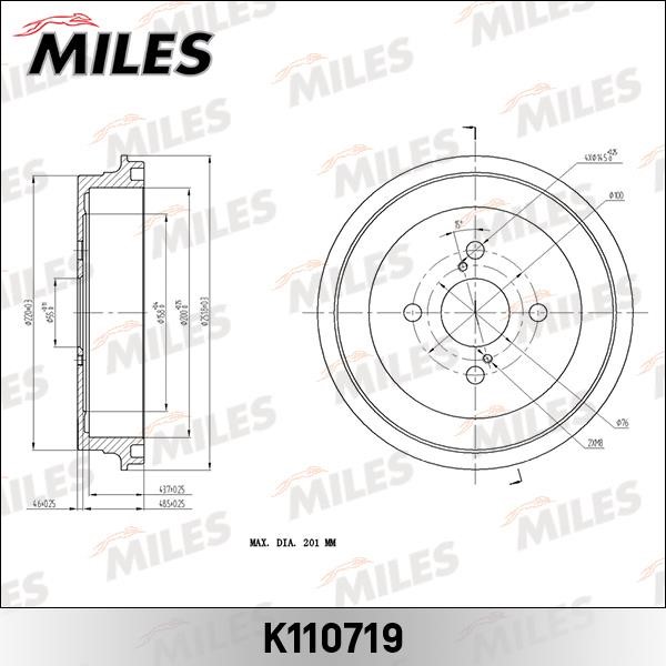 Miles K110719 Brake drum K110719: Buy near me in Poland at 2407.PL - Good price!