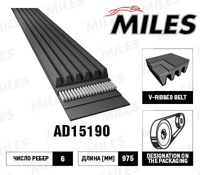 Miles AD15190 V-Ribbed Belt AD15190: Buy near me in Poland at 2407.PL - Good price!