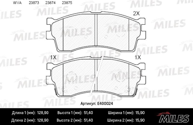 Miles E400024 Scheibenbremsbeläge, Set E400024: Kaufen Sie zu einem guten Preis in Polen bei 2407.PL!