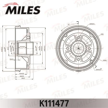 Miles K111477 Brake drum K111477: Buy near me in Poland at 2407.PL - Good price!
