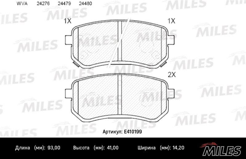 Miles E410199 Brake Pad Set, disc brake E410199: Buy near me in Poland at 2407.PL - Good price!