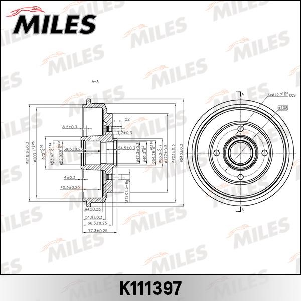 Miles K111397 Bremstrommel K111397: Kaufen Sie zu einem guten Preis in Polen bei 2407.PL!