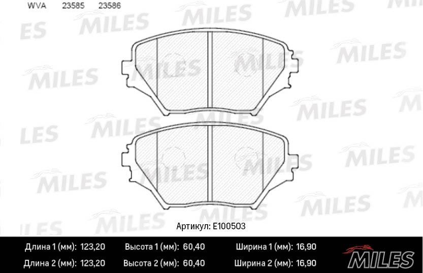 Miles E100503 Brake Pad Set, disc brake E100503: Buy near me in Poland at 2407.PL - Good price!