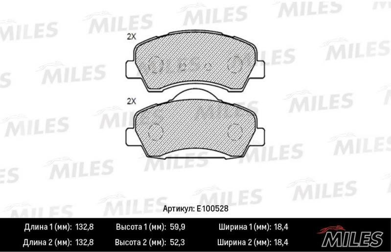 Miles E100528 Brake Pad Set, disc brake E100528: Buy near me in Poland at 2407.PL - Good price!