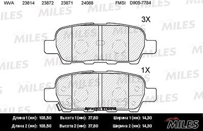 Miles E110015 Klocki hamulcowe tylne, komplet E110015: Dobra cena w Polsce na 2407.PL - Kup Teraz!