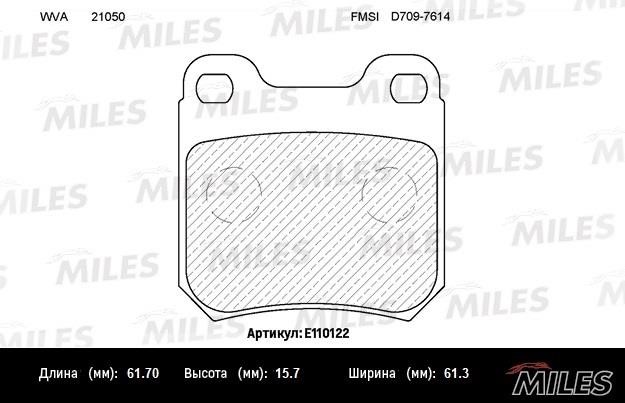 Miles E110122 Тормозные колодки, комплект E110122: Отличная цена - Купить в Польше на 2407.PL!