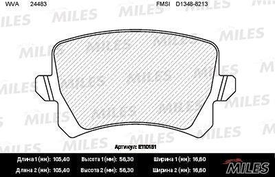 Miles E110151 Тормозные колодки дисковые, комплект E110151: Отличная цена - Купить в Польше на 2407.PL!