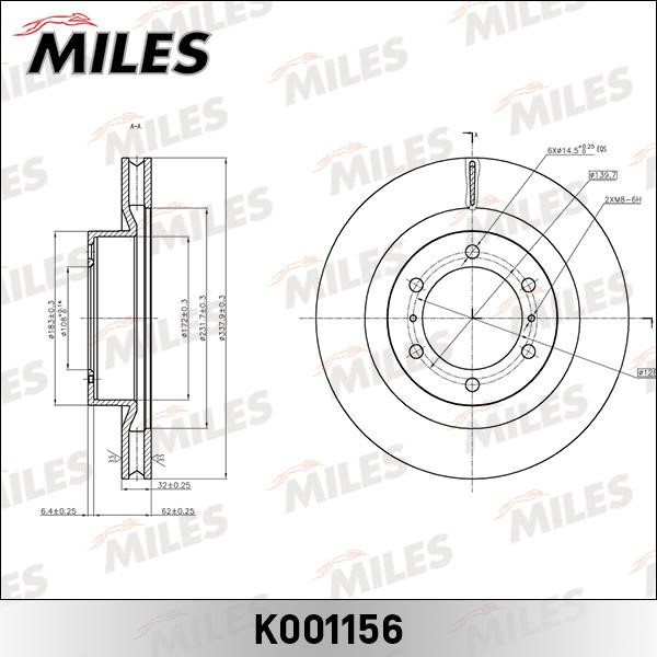 Miles K001156 Innenbelüftete Bremsscheibe vorne K001156: Kaufen Sie zu einem guten Preis in Polen bei 2407.PL!