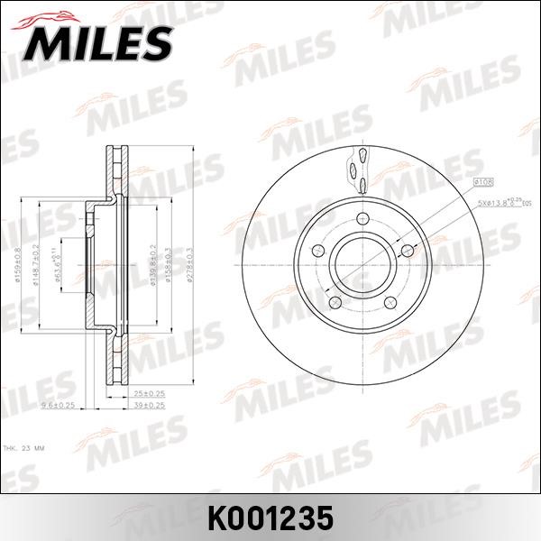 Miles K001235 Innenbelüftete Bremsscheibe vorne K001235: Kaufen Sie zu einem guten Preis in Polen bei 2407.PL!