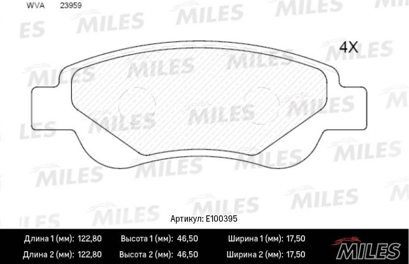 Miles E100395 Scheibenbremsbeläge, Set E100395: Kaufen Sie zu einem guten Preis in Polen bei 2407.PL!