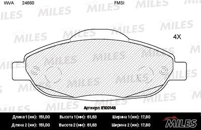 Miles E100145 Szczęki hamulcowe, zestaw E100145: Dobra cena w Polsce na 2407.PL - Kup Teraz!