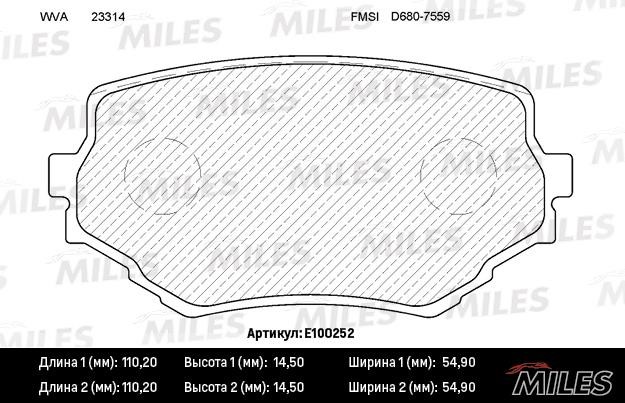 Miles E100252 Klocki hamulcowe, zestaw E100252: Dobra cena w Polsce na 2407.PL - Kup Teraz!