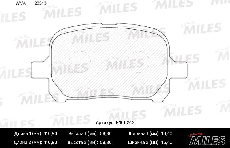 Miles E400243 Тормозные колодки дисковые, комплект E400243: Купить в Польше - Отличная цена на 2407.PL!