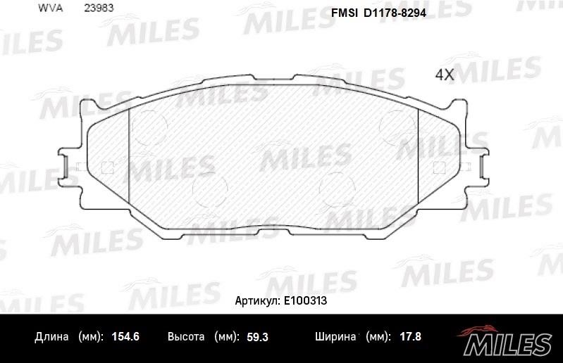 Miles E100313 Klocki hamulcowe, zestaw E100313: Atrakcyjna cena w Polsce na 2407.PL - Zamów teraz!