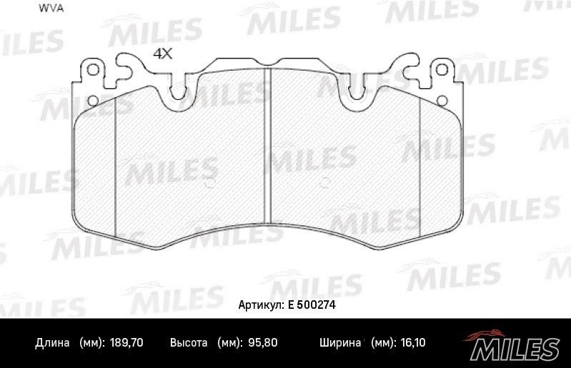 Miles E500274 Brake Pad Set, disc brake E500274: Buy near me in Poland at 2407.PL - Good price!