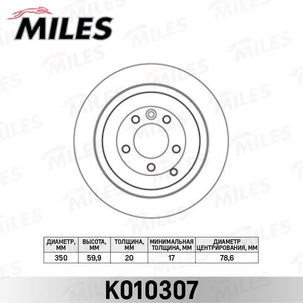 Miles K010307 Тормозной диск задний вентилируемый K010307: Отличная цена - Купить в Польше на 2407.PL!