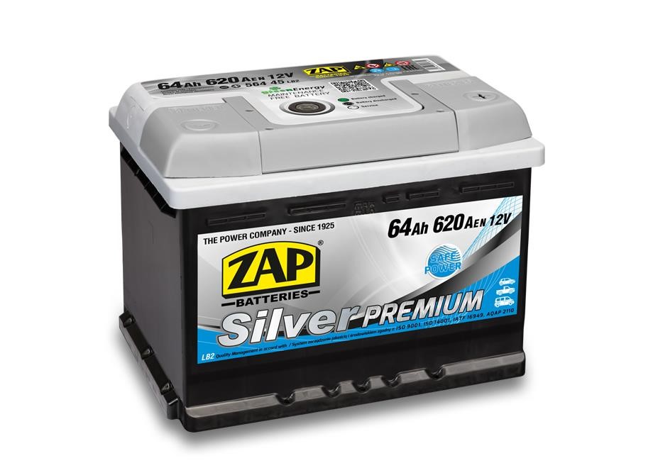 ZAP 564 45 Akumulator ZAP Silver Premium 12V 64Ah 620(EN) P+ 56445: Atrakcyjna cena w Polsce na 2407.PL - Zamów teraz!