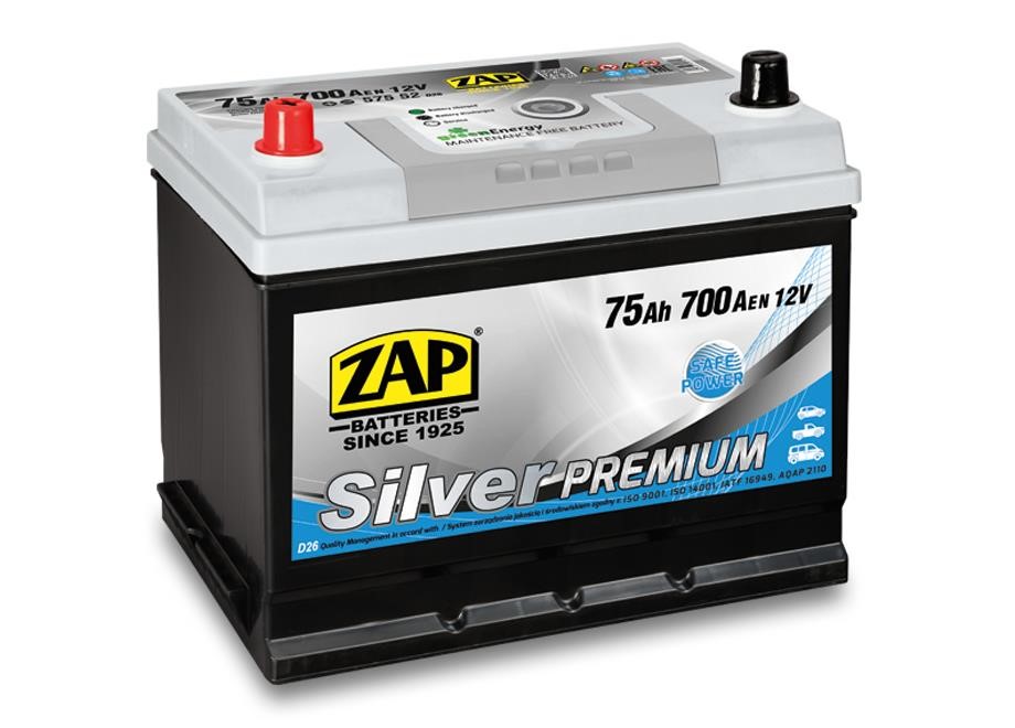 ZAP 575 52 Battery ZAP Silver Premium 12V 75Ah 700(EN) R+ 57552: Buy near me at 2407.PL in Poland at an Affordable price!