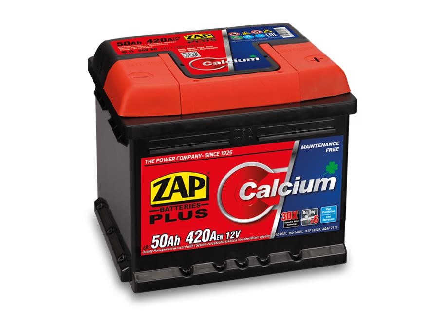 ZAP 550 58 Аккумулятор ZAP Calcium Plus 12В 50Ач 420(EN) R+ 55058: Отличная цена - Купить в Польше на 2407.PL!