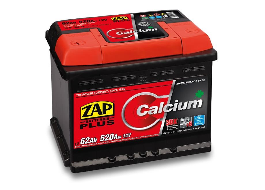 ZAP 562 65 Battery ZAP Calcium Plus 12V 62Ah 520(EN) R+ 56265: Buy near me in Poland at 2407.PL - Good price!