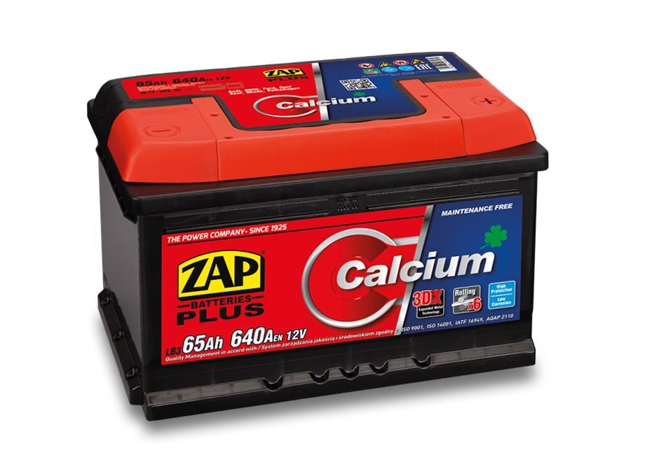 ZAP 565 30 Акумулятор ZAP Calcium Plus 12В 65Ач 640(EN) R+ 56530: Приваблива ціна - Купити у Польщі на 2407.PL!