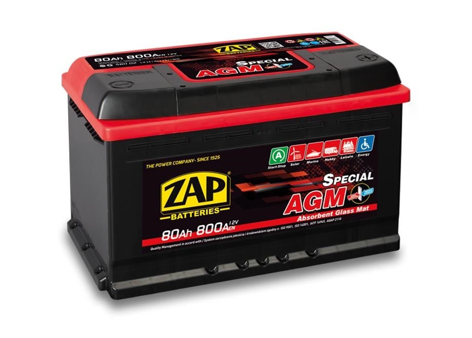ZAP 580 02 Akumulator ZAP AGM Special 12V 80Ah 800(EN) P+ 58002: Dobra cena w Polsce na 2407.PL - Kup Teraz!